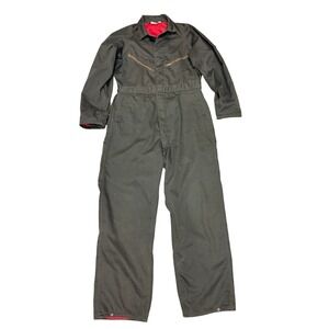 Vintage Big Smith Insulated Coveralls Mens Medium 40-42 Red Quilt Lined Workwear